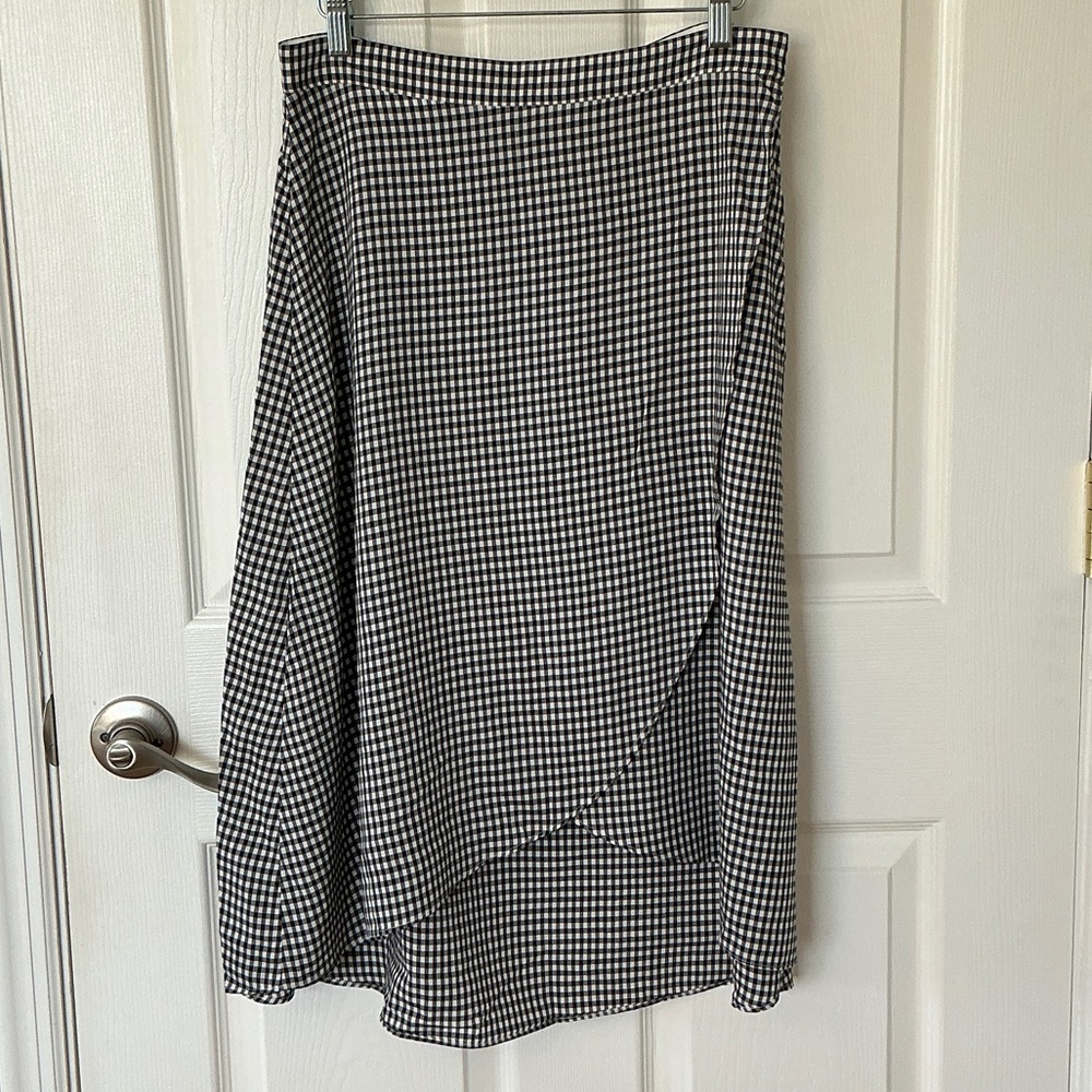 Loft Black & White Gingham Skirt